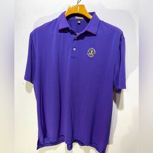 Peter Millar Summer Confort Polo Shirt Golf red Blue Stripes men’s XXL